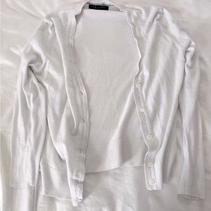Petite white cardigan